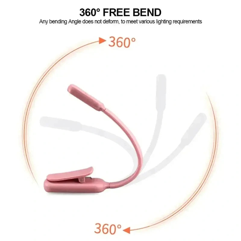 lampe à pince LED bras flexible 360° position livre