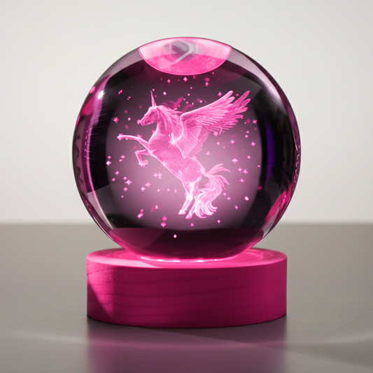 Licorne Veilleuse Boule De Cristal 3D Veilleuse de rêve