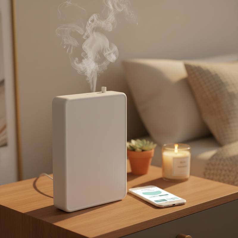 Diffuseur d’arômes connecté Bluetooth contrôlé depuis application mobile