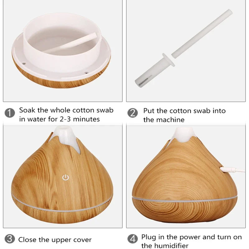 brume ultrasonique diffuseur humidificateur 350ml capacité autonomie 12h
