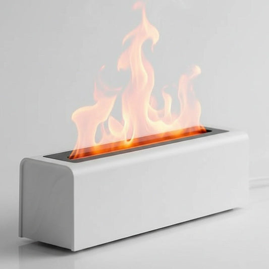 Diffuseur Huiles Essentielles Flamme avec effet feu LED réaliste sur table
