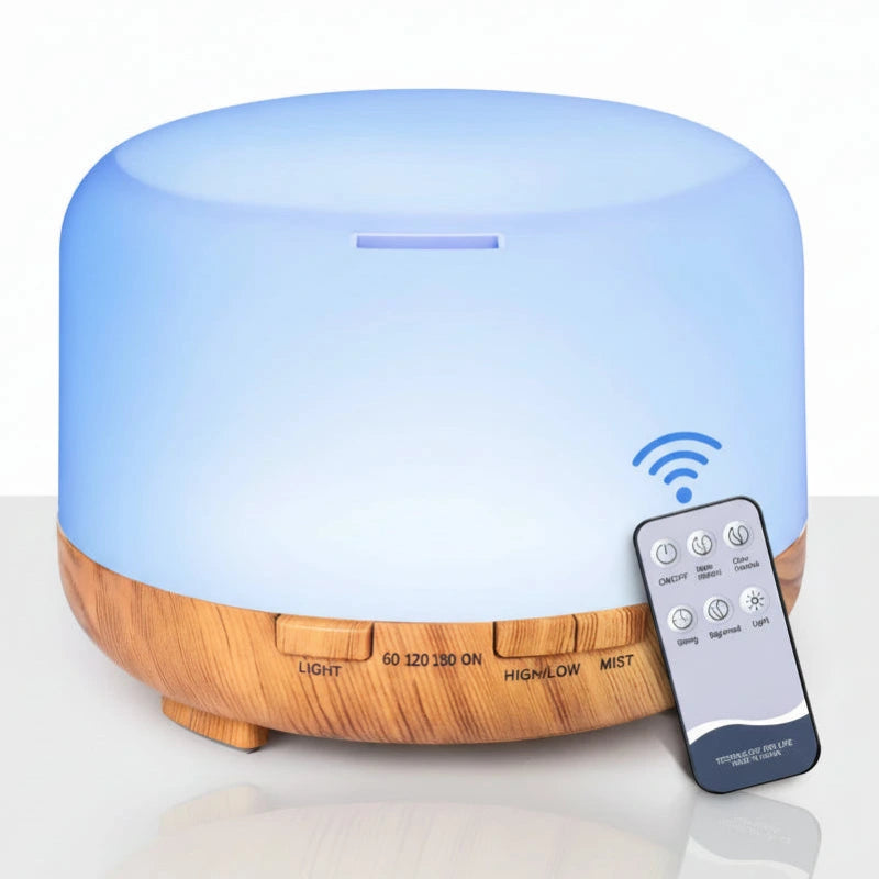 Diffuseur à aromathérapie pour huiles essentielles 500ML en fonctionnement sur une table