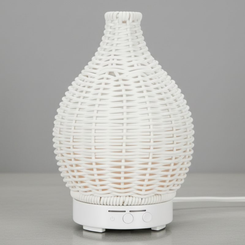 diffuseur ultrasonique LED bois clair pour aromathérapie relaxante