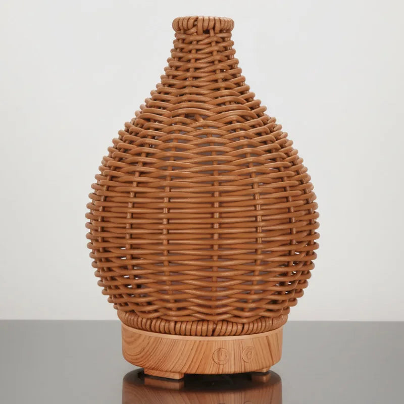 diffuseur d’arôme bois naturel avec éclairage LED multicolore zen