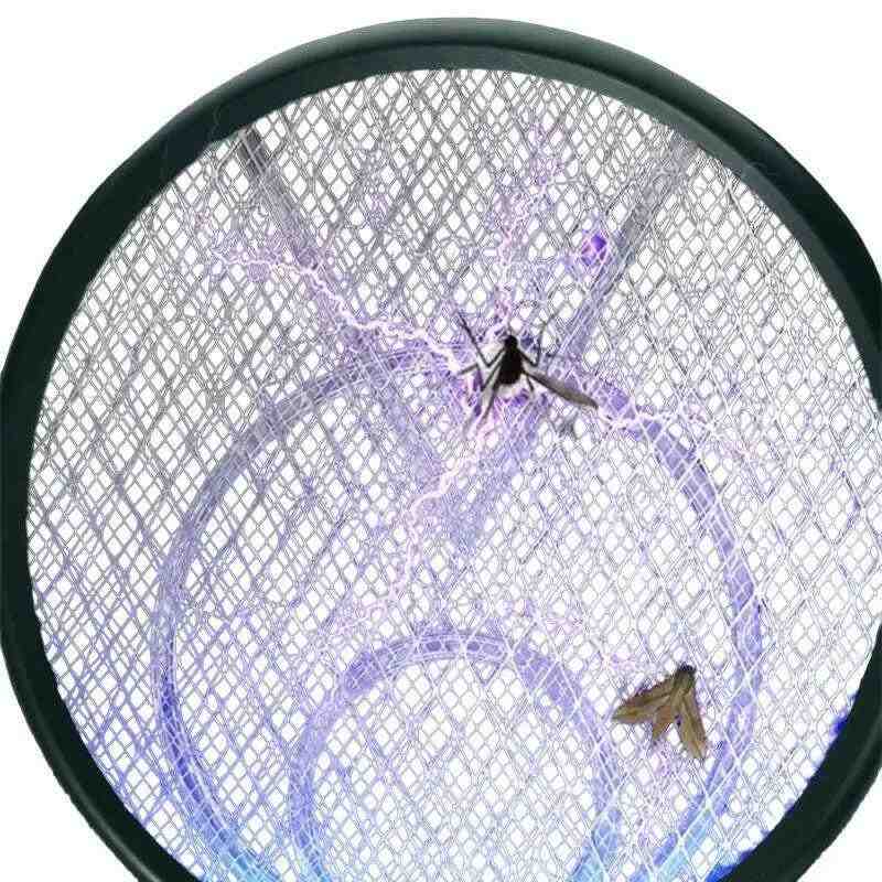 piège moustiques LED violette haute puissance raquette 2-en-1