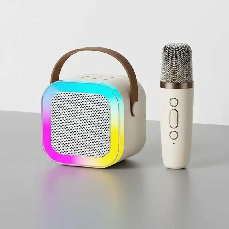 Enceinte karaoke bluetooth 2 micros batterie longue durée fête