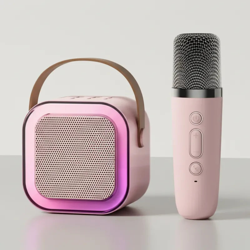 Enceinte bluetooth karaoke 2 micros pour enfants adultes fêtes