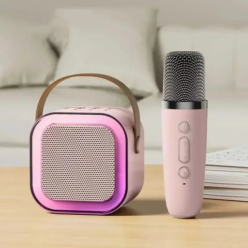enceinte karaoke avec micro rose