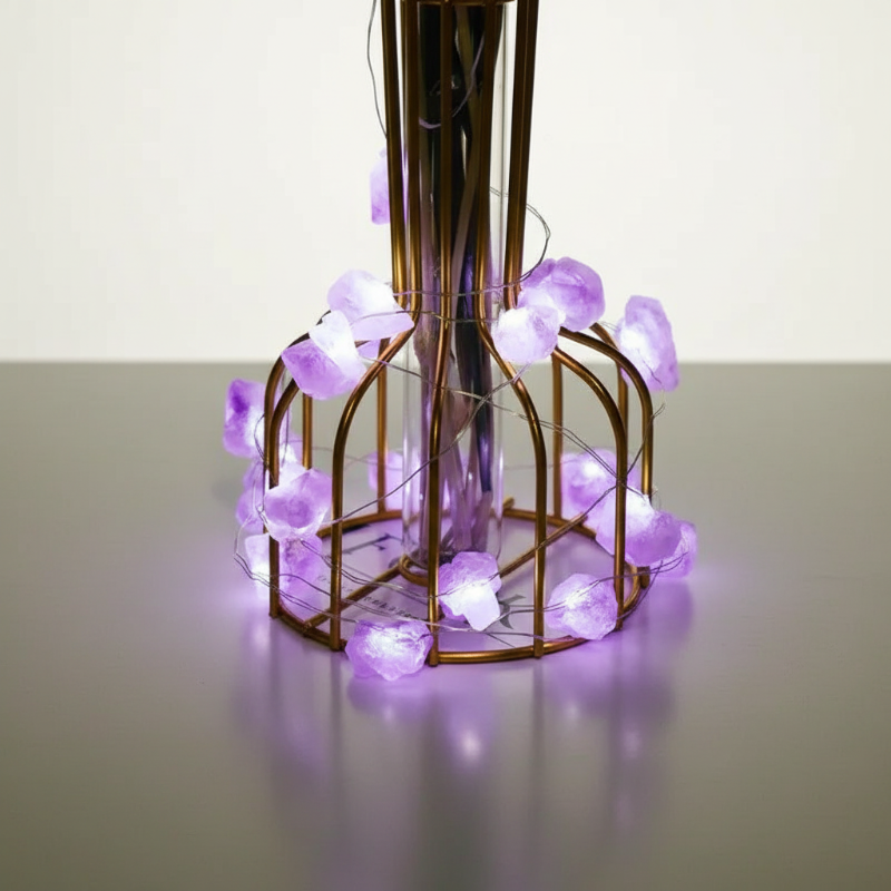 lampe guirlande de sel quartz énergie positive dans déco zen