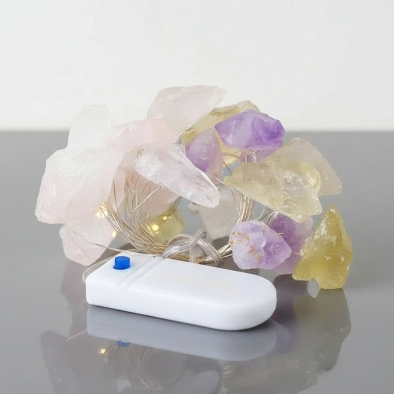 Ambiance méditation avec guirlande pierre de sel