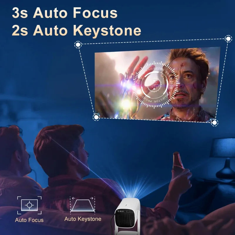 projection 4K nette sur mur avec projecteur 4K intelligent