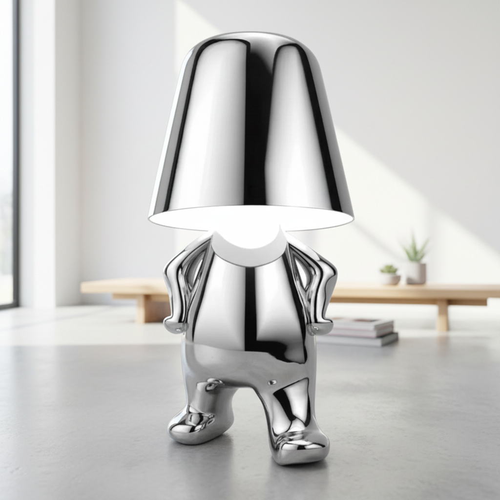 Lampe Bonhomme Design Argenté Sérieux Veilleuse de rêve