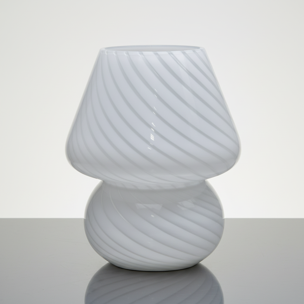 Lampe Champignon En Verre Rayé Veilleuse de rêve