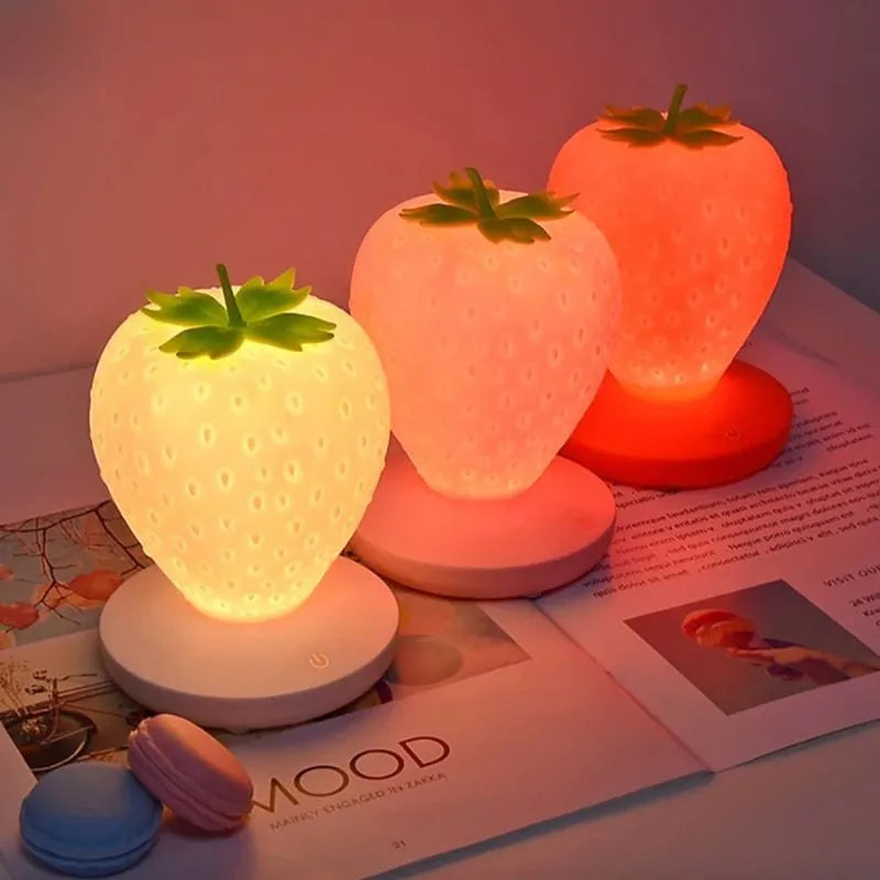 Lampe Chevet Enfant En Forme De Fraise - Veilleuse de rêve 