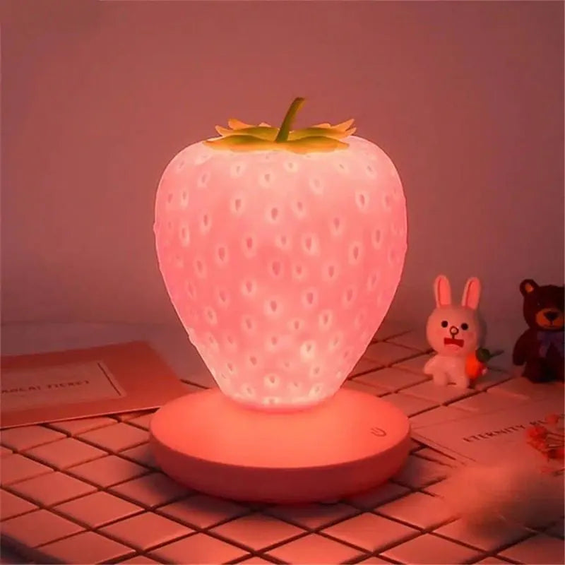 Lampe Chevet Enfant En Forme De Fraise - Veilleuse de rêve 