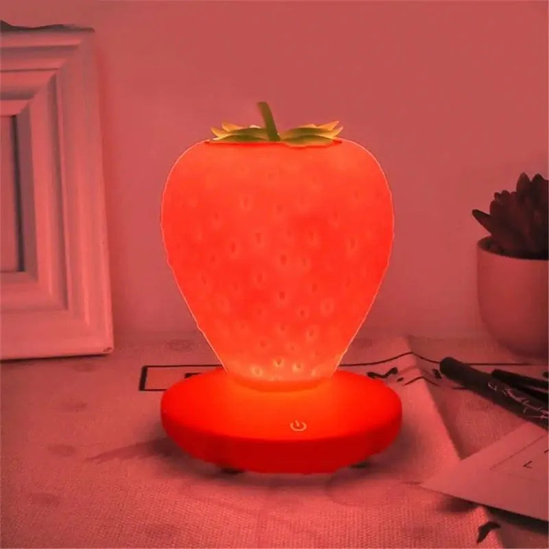 Lampe Chevet Enfant En Forme De Fraise - Veilleuse de rêve 