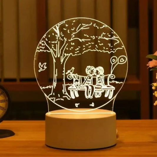Lampe 3D | Amoureux Assis Sur Un Banc Veilleuse de rêve