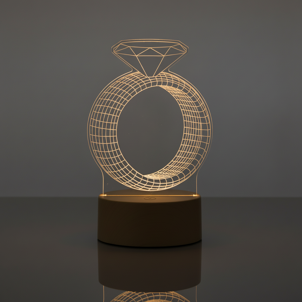 Lampe 3D Bague Veilleuse de rêve