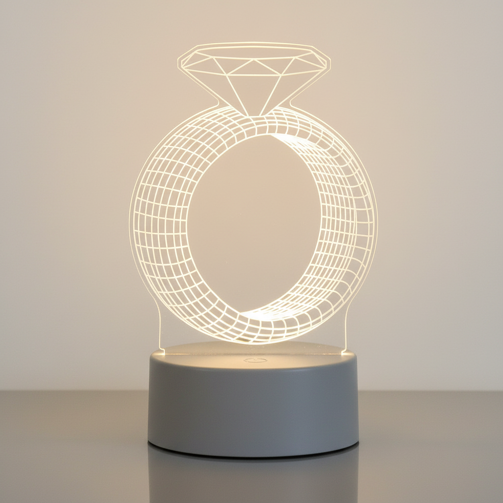 Lampe 3D Bague Veilleuse de rêve