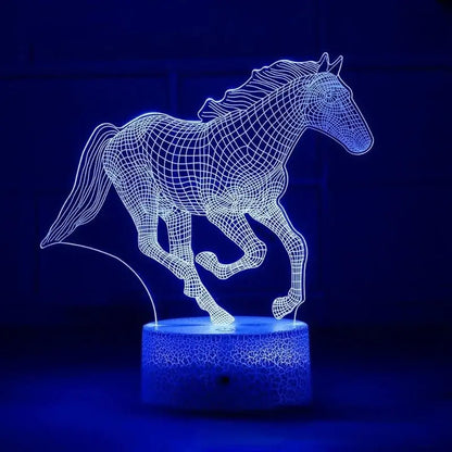 Veilleuse de rêve | Lampe 3D | Chevaux Bleu