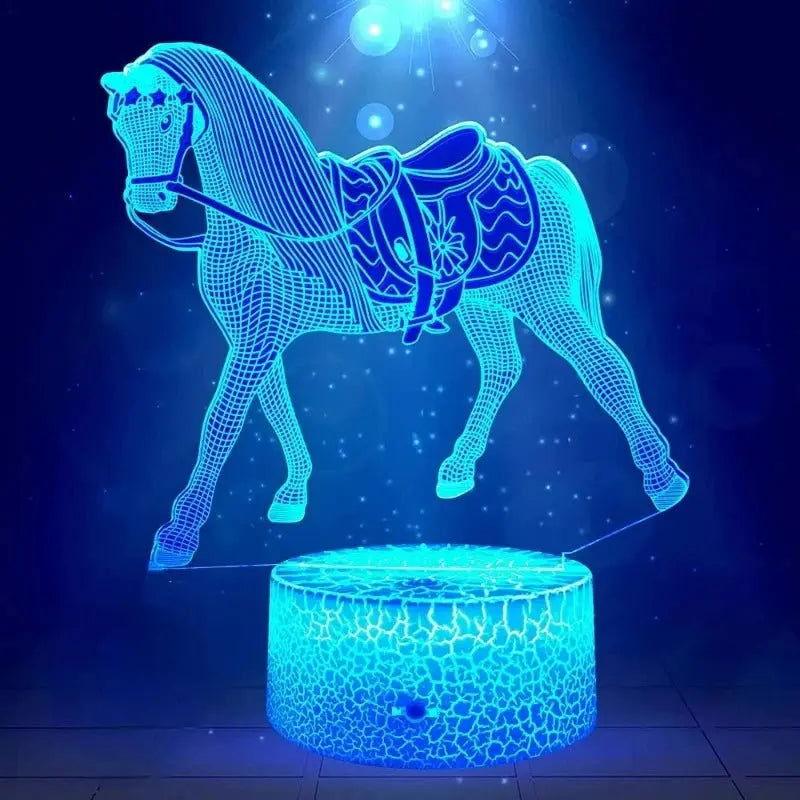 Lampe 3D cheval dans décoration intérieure contemporaine