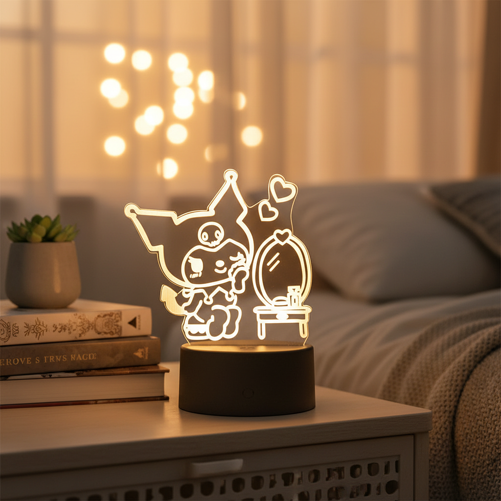 Lampe 3D Led Kuromi Maquillage Veilleuse de rêve