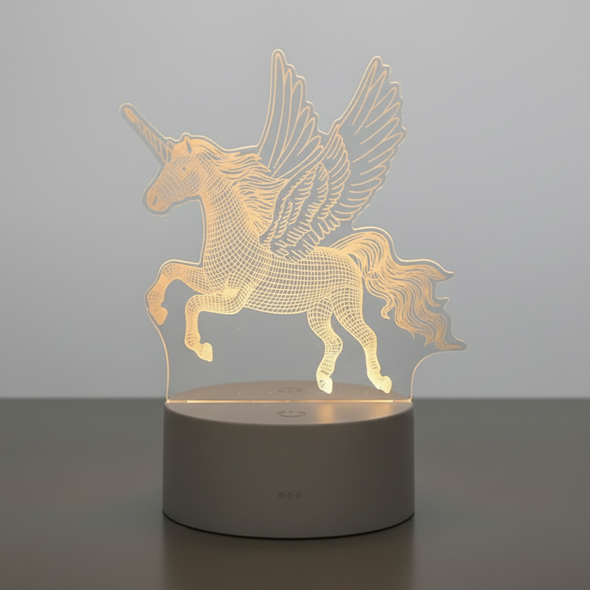 Lampe 3D Licorne Veilleuse de rêve