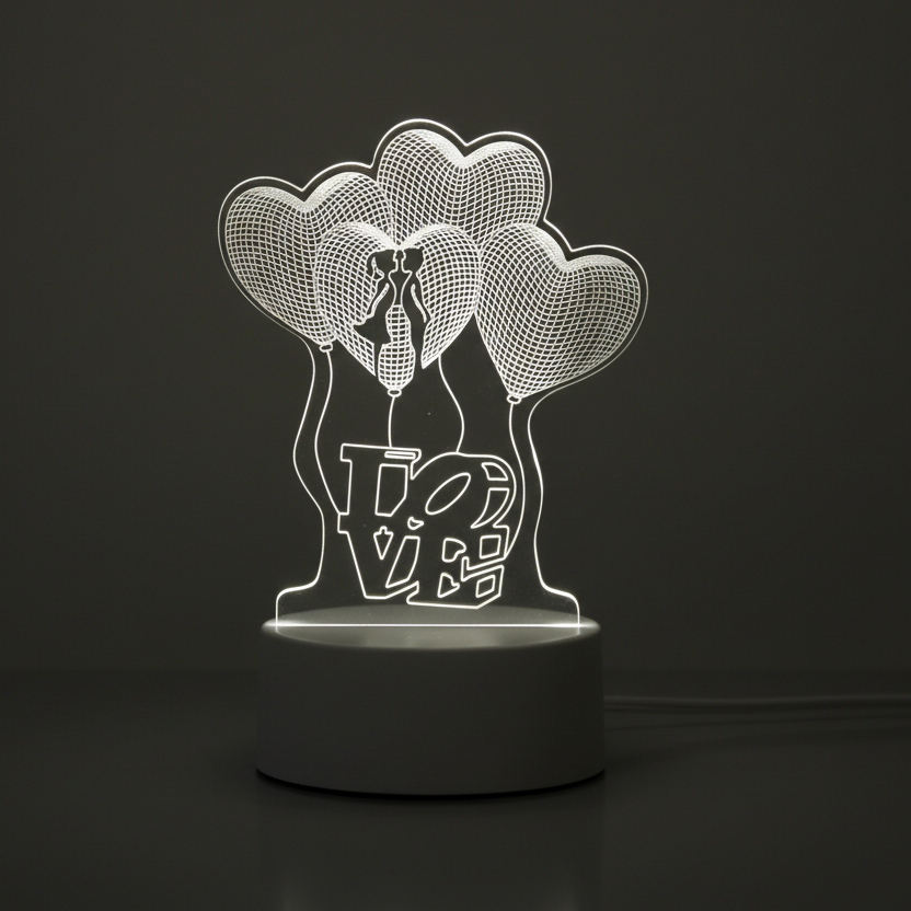 Lampe 3D Love Ballon D'amour Veilleuse de rêve