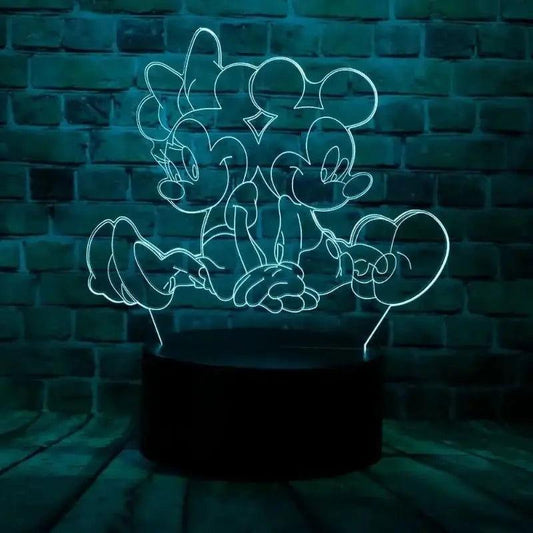Lampe 3D Mickey Et Minnie - Veilleuse de rêve 