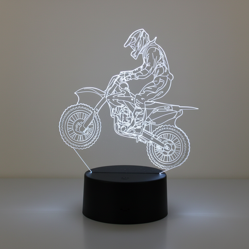 Lampe 3D Motocross Veilleuse de rêve
