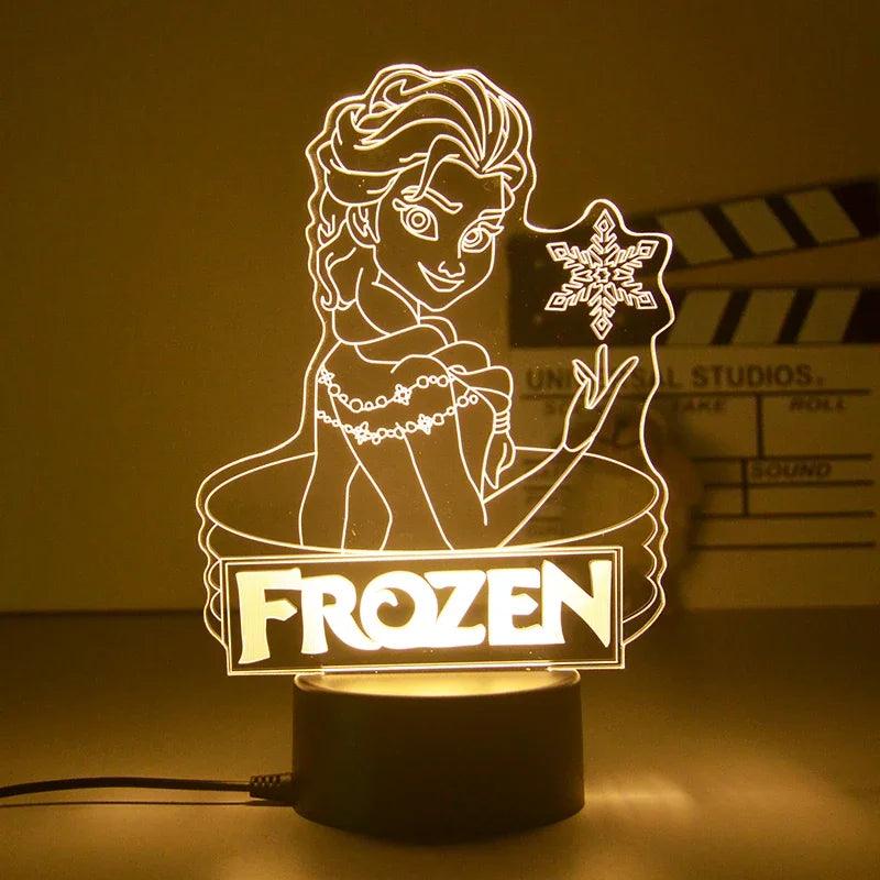 Lampe 3D Reine des Neiges "Forzen" - Veilleuse de rêve 