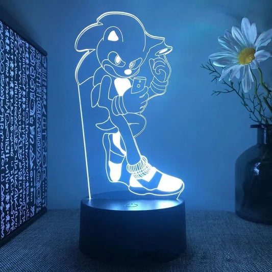 Lampe De Chevet Sonic 3D Bleu
