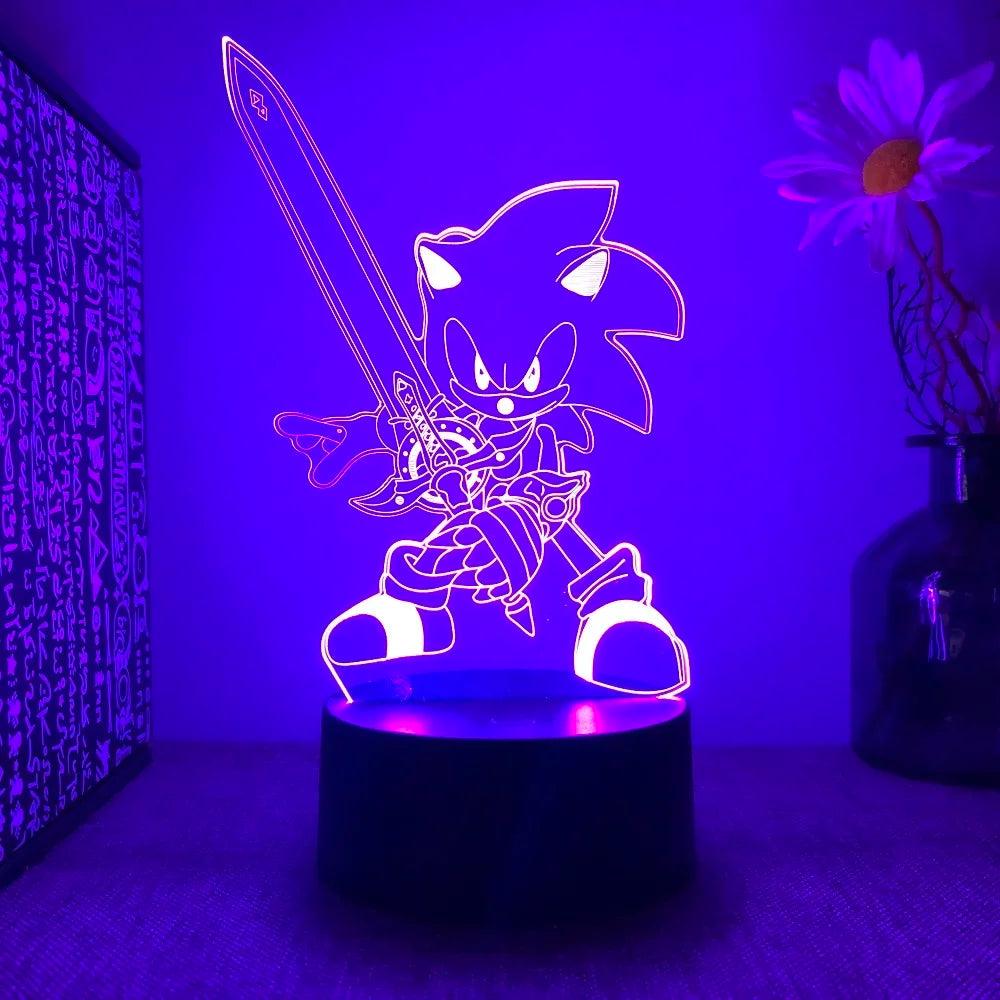 Lampe 3D Sonic avec Epée - Veilleuse de rêve 