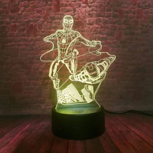 Lampe Led 3D Spider-Man et Iron Man