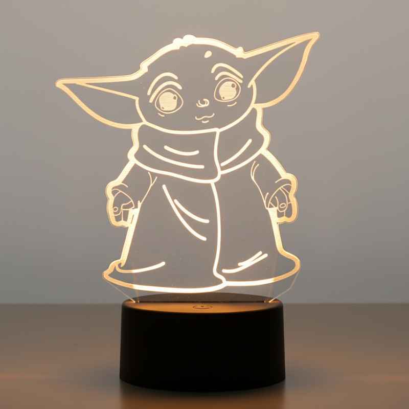 veilleuse LED 3D Yoda éclairage vert Maître Jedi