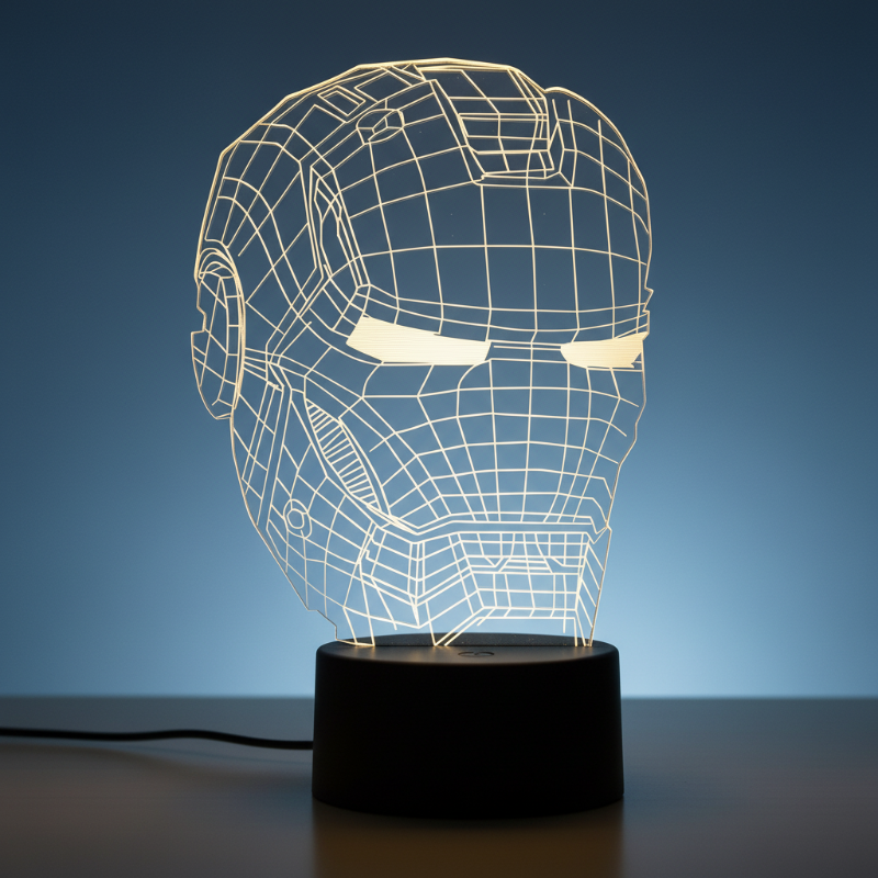 lampe 3D Iron Man Marvel veilleuse de nuit lumineuse