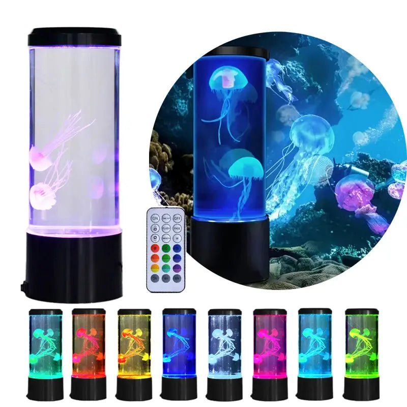 Aquarium Light with Remote Control 8 Colors LED Jellyfish Lamp Home Decoration Lights Atmosphere Lights Home Pet Supplies Veilleuse de rêve
