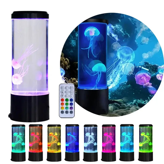 Aquarium Light with Remote Control 8 Colors LED Jellyfish Lamp Home Decoration Lights Atmosphere Lights Home Pet Supplies Veilleuse de rêve