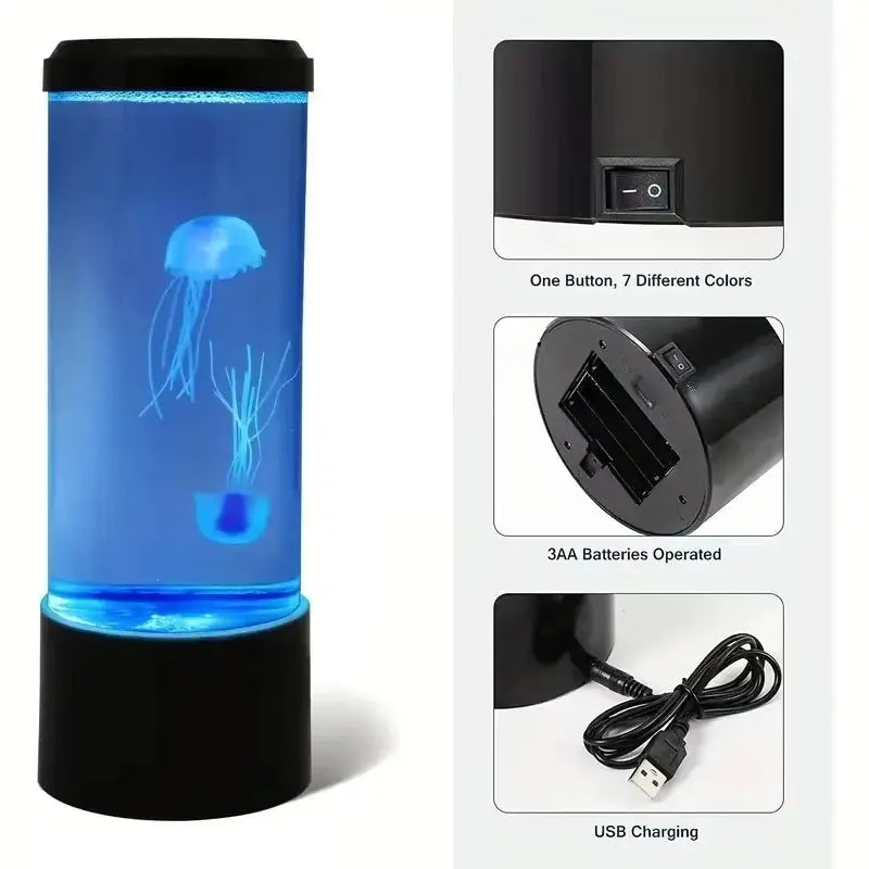 Lampe Projecteur Méduse Rechargeable Avec Télécommande - Tentacules Dansantes, 7 Couleurs, Minuterie - Décoration Chambre, Fête, Veilleuse Enfant - USB Type-C