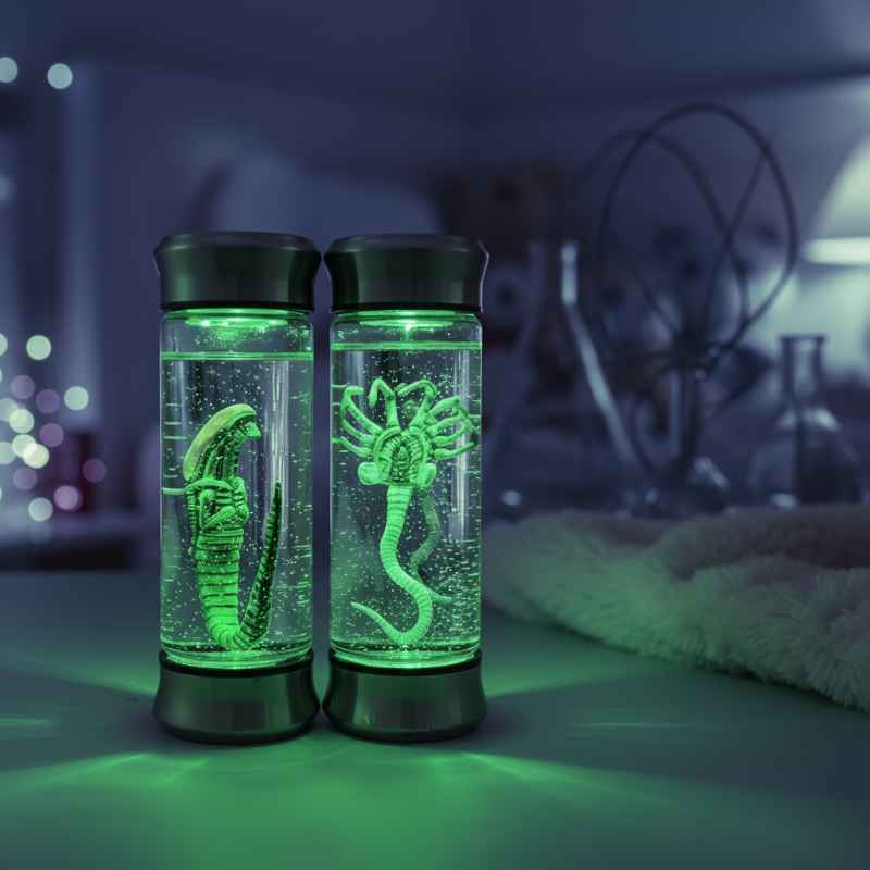 lampe alien xenomorph sur bureau décoration science-fiction