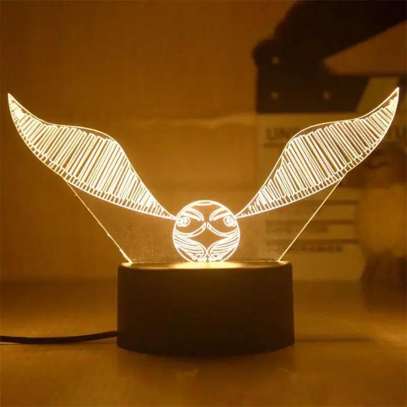 Lampe vif d'or sous cloche harry potter - Veilleuse de rêve