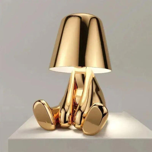 Lampe Bonhomme Design Doré Assis - Veilleuse de rêve