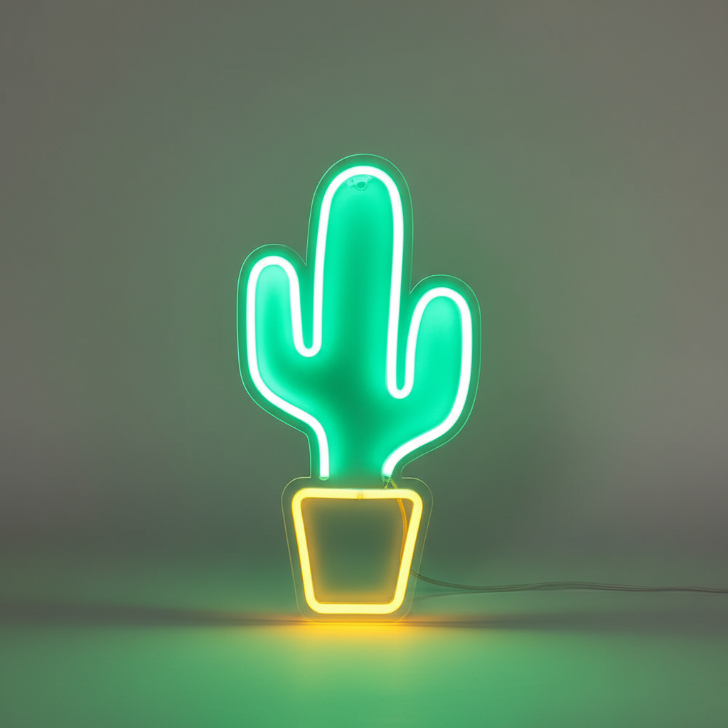 Lampe Cactus Néon Murale Veilleuse de rêve