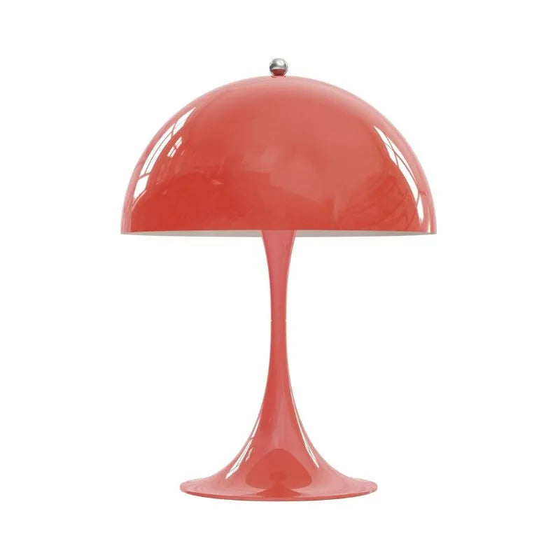 lampe vintage champignon rouge fond blanc