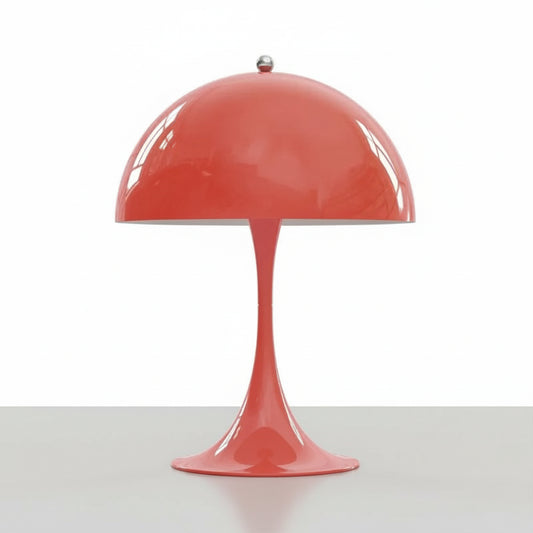 lampe vintage champignon rouge fond blanc