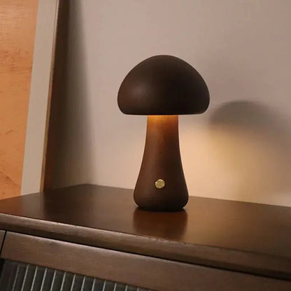 Veilleuse de rêve  Lampe Champignon | Tactile en Bois Veilleuse de rêve Lampe De Chevet Bois Lampe de chevet design Veilleuse Champignon