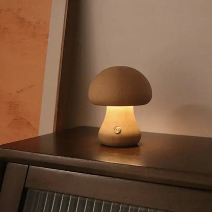 Veilleuse de rêve  Lampe Champignon | Tactile en Bois Veilleuse de rêve Lampe De Chevet Bois Lampe de chevet design Veilleuse Champignon