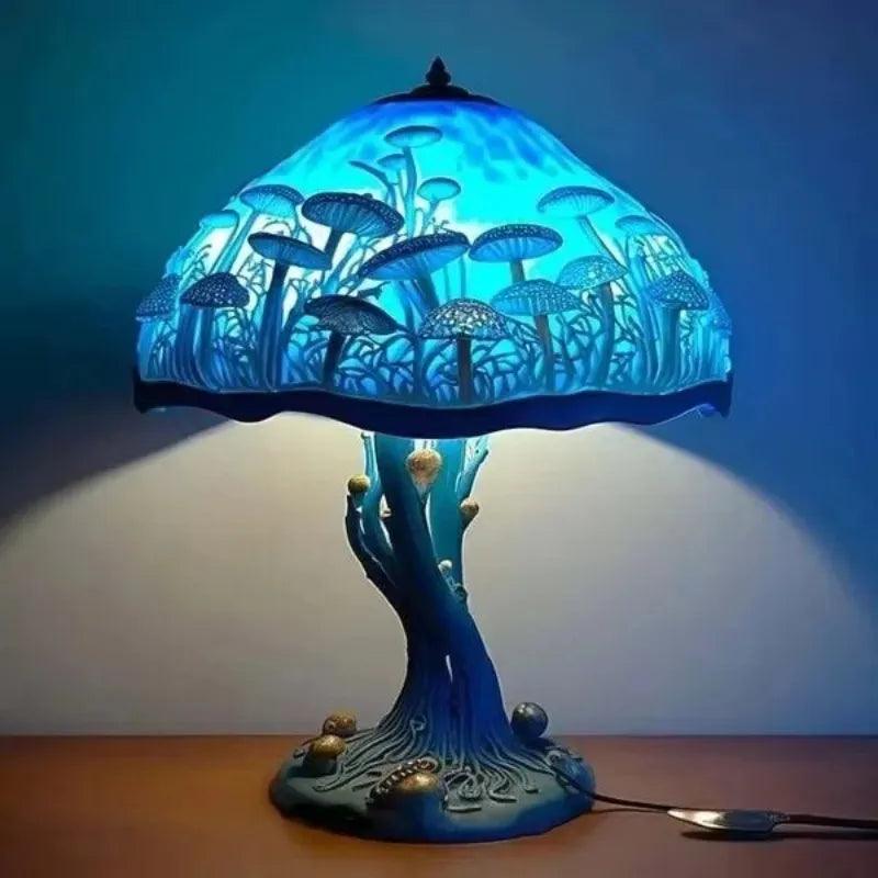 Lampe Champignon Design Bleu - Veilleuse de rêve 