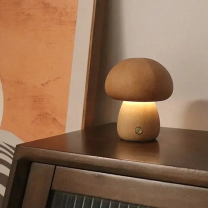 Veilleuse de rêve  Lampe Champignon | Tactile en Bois Veilleuse de rêve Lampe De Chevet Bois Lampe de chevet design Veilleuse Champignon