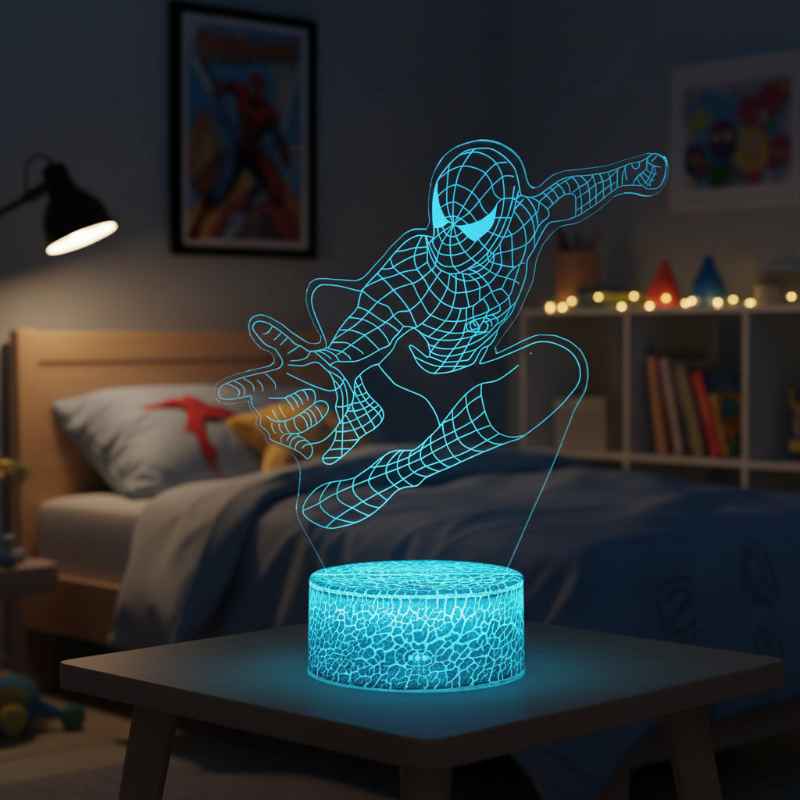 lampe spiderman 3d chambre enfant